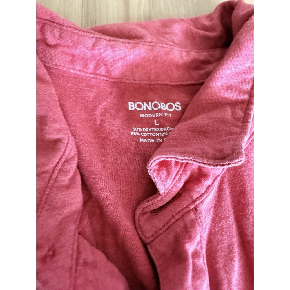 Bonobos Polo Shirt Mens L Red Cotton Blend - Picture 4 of 4
